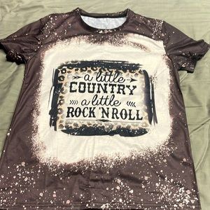 BNWOT bleached brown tee size small